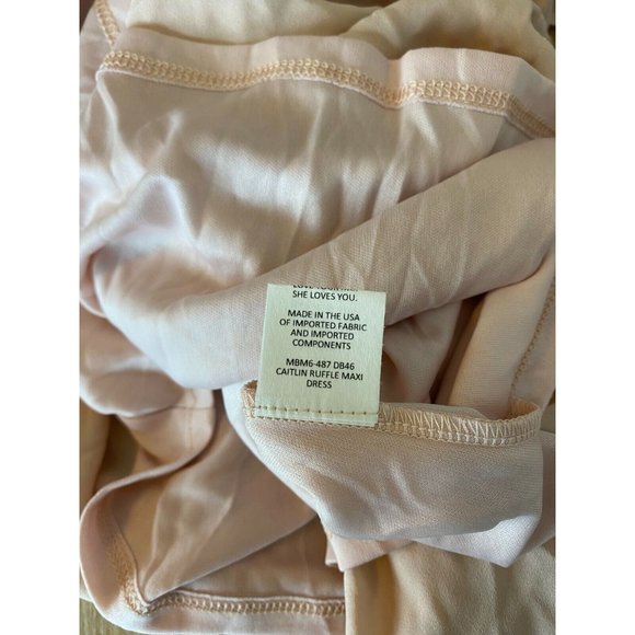 Show Me Your MuMu Caitlin Ruffle Maxi Dress XXS Medium Dusty Blush Crisp Pink - Picture 12 of 12